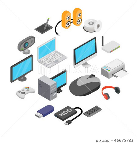 Computer icons set, isometric 3d style 46675732