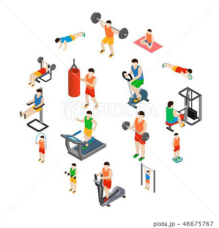 Gym icons set 46675767