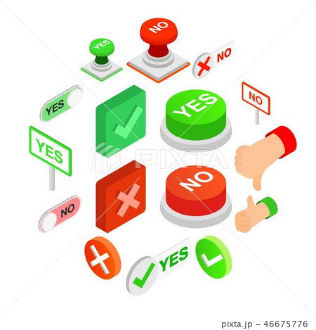 Check mark Yes and No icons set Check mark Yes and No icons set 46675776