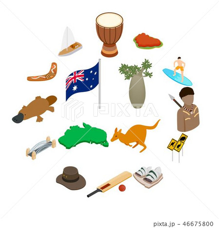 Australia isometric 3d icons Australia isometric 3d icons 46675800