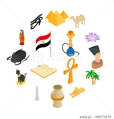 Egypt isometric 3d icons Egypt isometric 3d icons 46675879