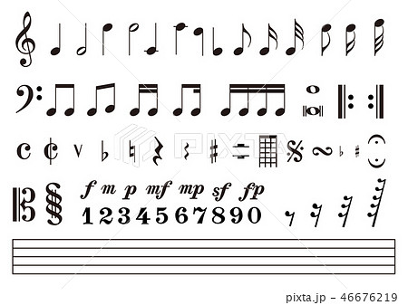 音符樂譜符號-插圖素材[46676219] - PIXTA圖庫