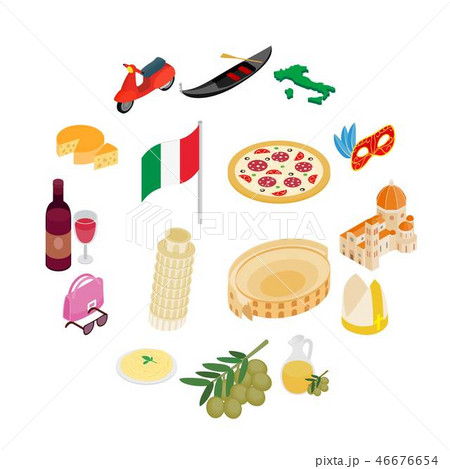 Italy isometric 3d icons 46676654