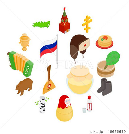 Russia isometric 3d icons 46676659
