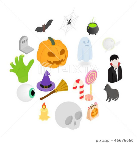Halloween isometric 3d icons Halloween isometric 3d icons 46676660