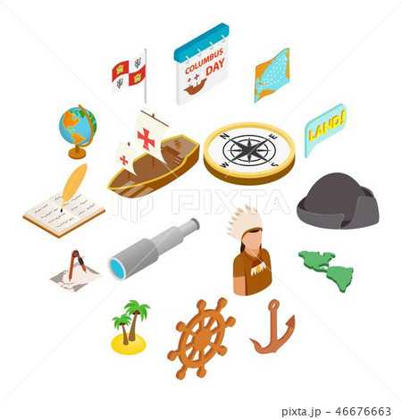 Happy Columbus Day icons 46676663