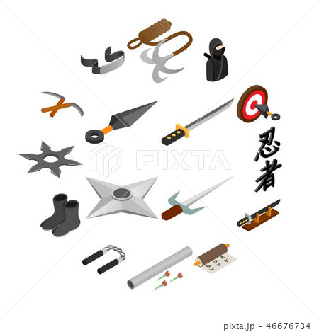 Ninja isometric 3d icon Ninja isometric 3d icon 46676734