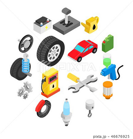 Car service maintenance isometric icons 46676925