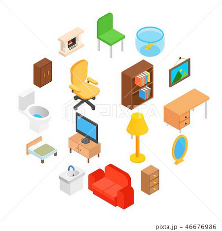 Furniture for living room isometric   46676986