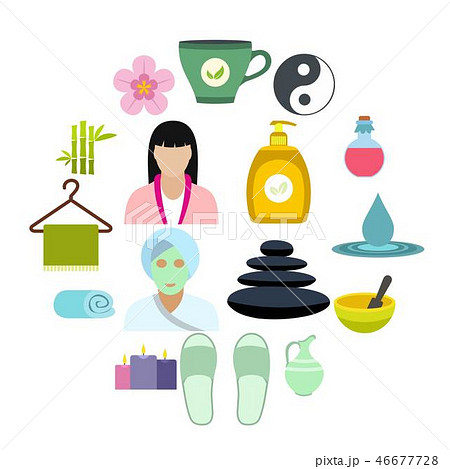 Spa flat icons set Spa flat icons set 46677728