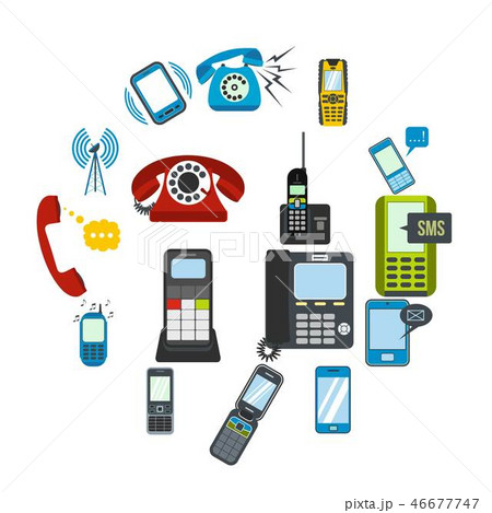 Phone flat icons Phone flat icons 46677747