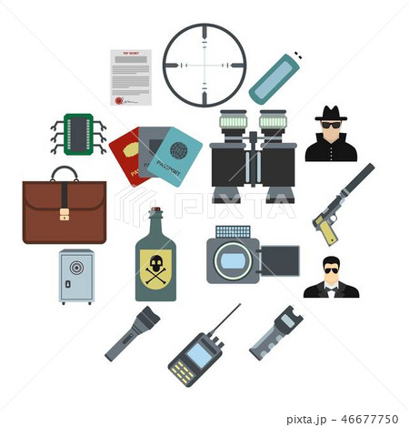 Spy flat icons Spy flat icons 46677750