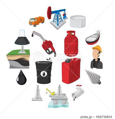 Oil industry cartoon icons Oil industry cartoon icons 46678804