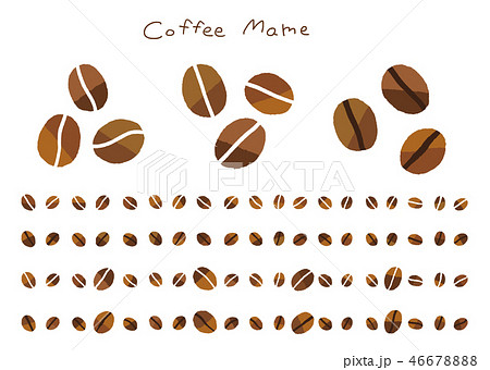 コーヒー豆１ ベタ のイラスト素材 46678888 Pixta