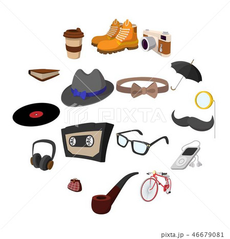 16 hipster style cartoon elements 46679081