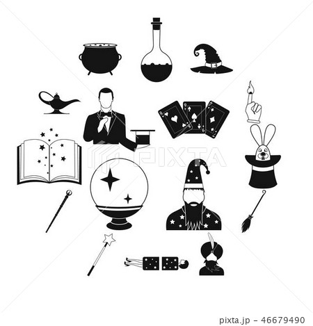 Magic simple icons set 46679490