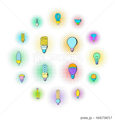 Light bulb icons set, pop-art style Light bulb icons set, pop-art style 46679657