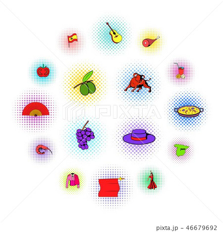 Spain icons set 46679692
