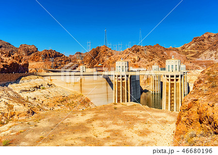 Famous and amazing Hoover Dam at Lake Mead Famous and amazing Hoover Dam at Lake Mead 46680196