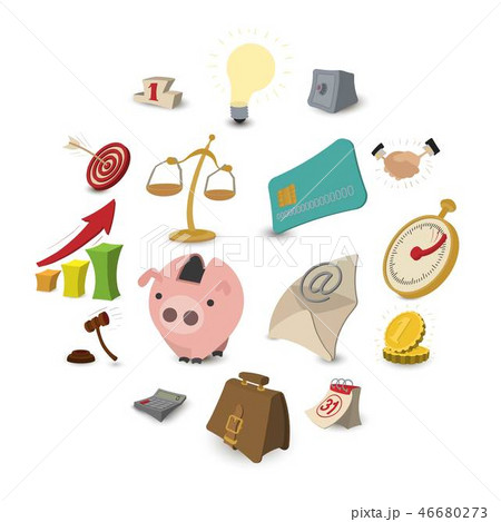 Cartoon business icons 46680273