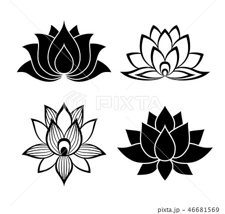 Lotus Flower Signs Setのイラスト素材