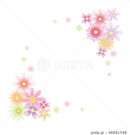 花のフレーム コーナー 飾りのイラスト素材 46681598 Pixta