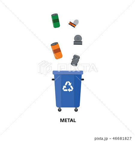 Vector waste bin, trash recycling and separation Vector waste bin, trash recycling and separation 46681827