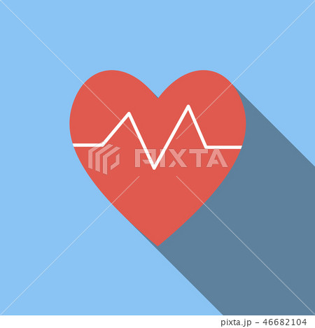 Heartbeat flat icon 46682104