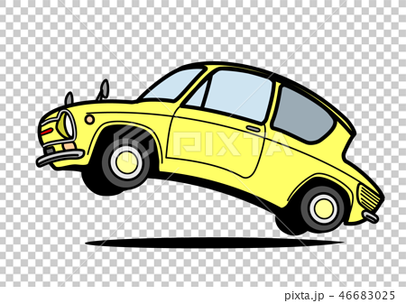 Retro Light Car Jump Light Yellow Car Illustration Stock Illustration