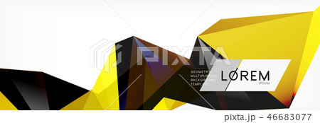 Triangle 3d polygonal art style. Future geometric design. Vector geometry futuristic illustration 46683077