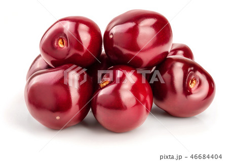 Sweet red cherries isolated on white background macro 46684404