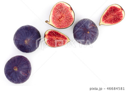 fig fruits isolated on white background with copy space for your text. Top view. Flat lay pattern 46684581