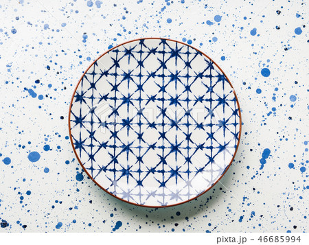 Empty porcelain china dish on white background 46685994