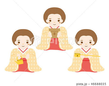 雛人形 三人官女 雛人形 三人官女 46688035