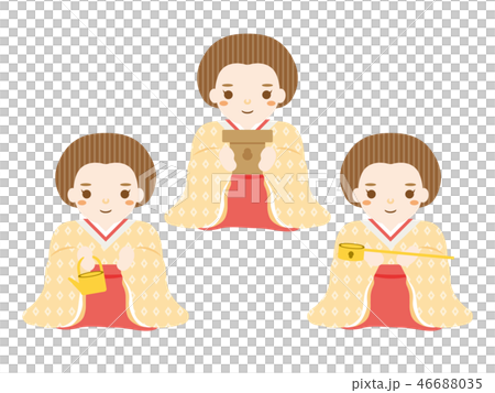 雛人形 三人官女 雛人形 三人官女 46688035