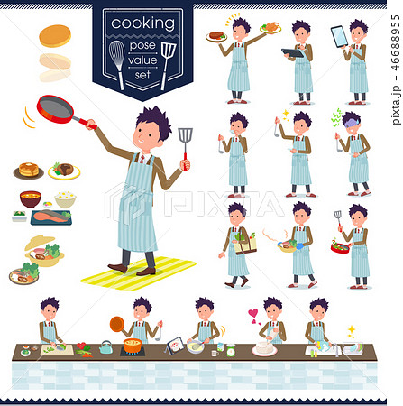flat type school boy Brown Blazer_cooking flat type school boy Brown Blazer_cooking 46688955