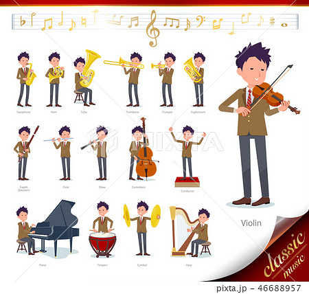 flat type school boy Brown Blazer_classic music 46688957