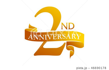2 Year Ribbon Anniversaryのイラスト素材