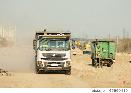 truck at a construction site truck at a construction site 46690419