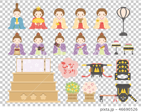 Wolf doll illustration set Wolf doll illustration set 46690526