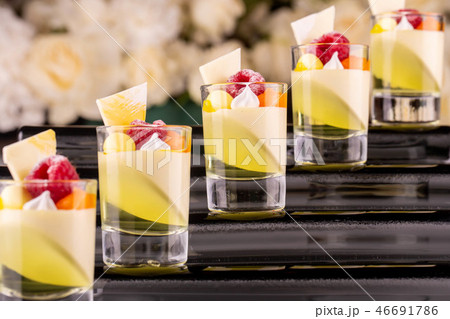 Shota with lemon mousse and jelly desserts Shota with lemon mousse and jelly desserts 46691786