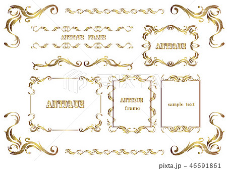 アンティーク調フレームのセットのイラスト素材