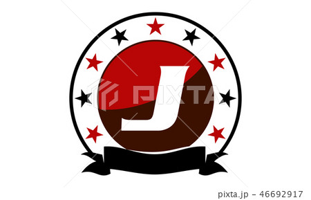 Emblem Star Ribbon Circle Initial J 46692917