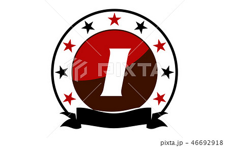 Emblem Star Ribbon Circle Initial I 46692918
