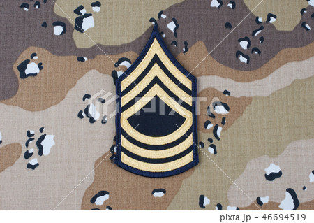 US ARMY Master Sergeant rank patch on uniform  46694519