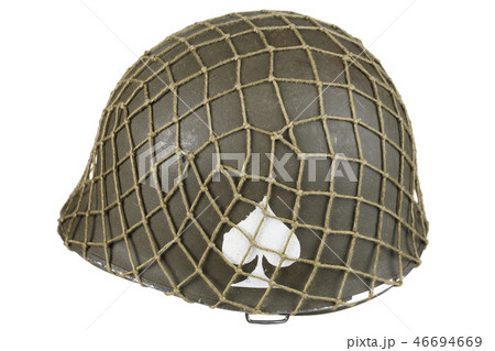 ww2 us army helmet with ace of spades emblem  46694669