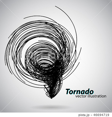 Tornado from curves and spirals. Vector illustration 46694719