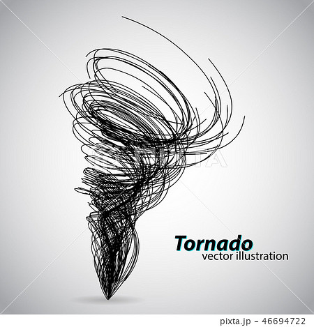 Tornado from curves and spirals. Vector illustration 46694722