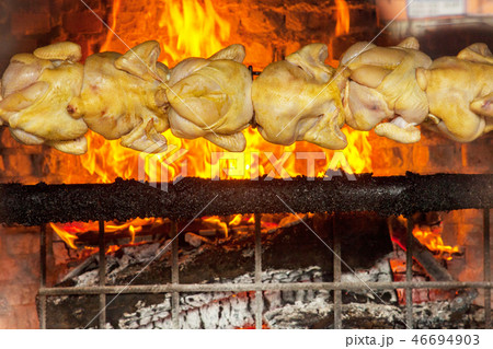 Charcoal chickens gril in San Jose Costa Rica 46694903