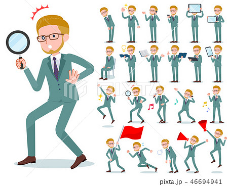 flat type blond hair businessman_Action flat type blond hair businessman_Action 46694941